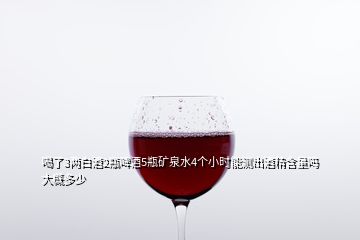 喝了3兩白酒2瓶啤酒5瓶礦泉水4個(gè)小時(shí)能測出酒精含量嗎大概多少