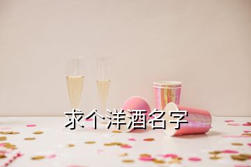 求個(gè)洋酒名字