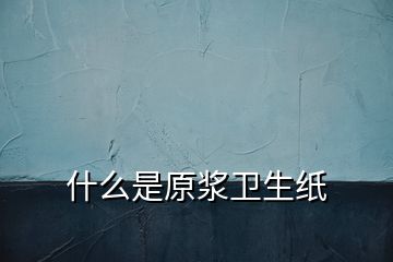 什么是原漿衛(wèi)生紙