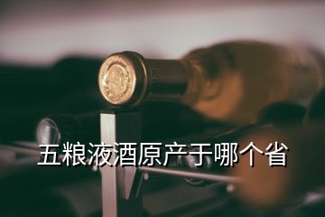 五糧液酒原產(chǎn)于哪個省