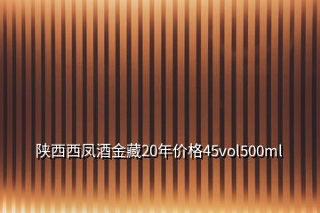 陜西西鳳酒金藏20年價(jià)格45vol500ml