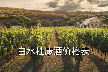白水杜康酒價格表