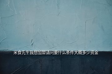 米食先生我想加盟請(qǐng)問要什么條件大概多少資金