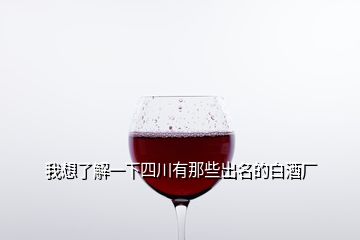 我想了解一下四川有那些出名的白酒廠