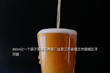 480ml2一個袋子里裝有兩瓶廠址是江蘇省宿遷市宿城區(qū)洋河鎮(zhèn)