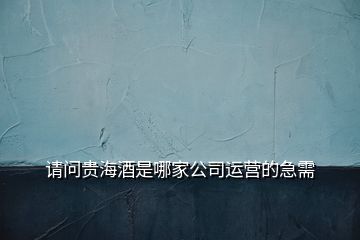 請問貴海酒是哪家公司運營的急需