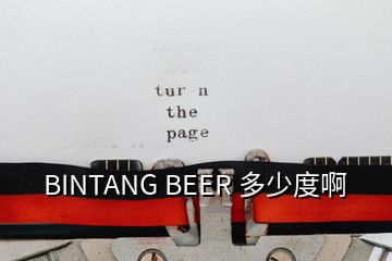 BINTANG BEER 多少度啊