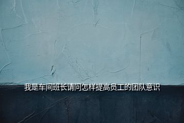 我是車間班長(zhǎng)請(qǐng)問怎樣提高員工的團(tuán)隊(duì)意識(shí)