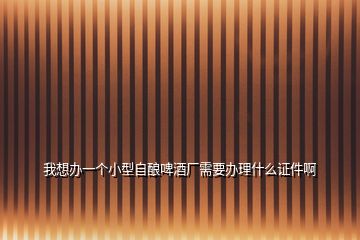 我想辦一個(gè)小型自釀啤酒廠需要辦理什么證件啊