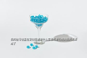 我的掛號信正在安排投遞是什么意思可是已經(jīng)到我附近郵局了